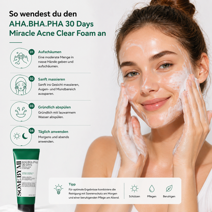 Some By Mi AHA BHA PHA Miracle Acne Clear Foam 100ml – K-Beauty Reiniger für zu Unreinheiten neigende Haut